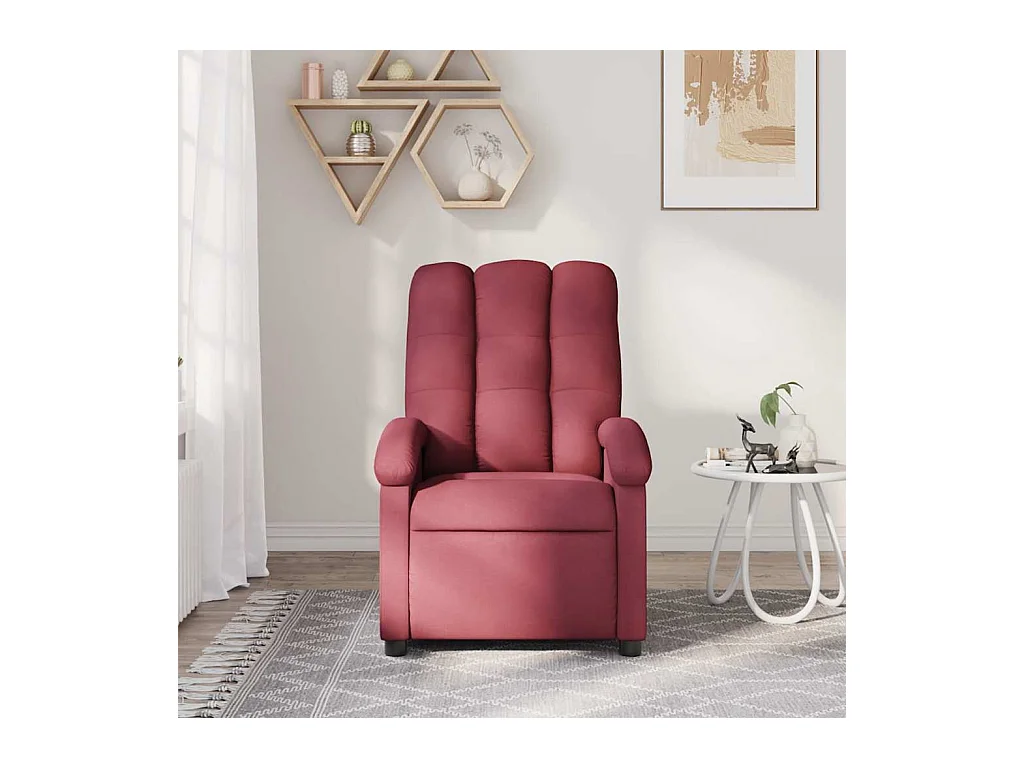 Poltrona de massagens reclinável tecido vermelho tinto SHL963450