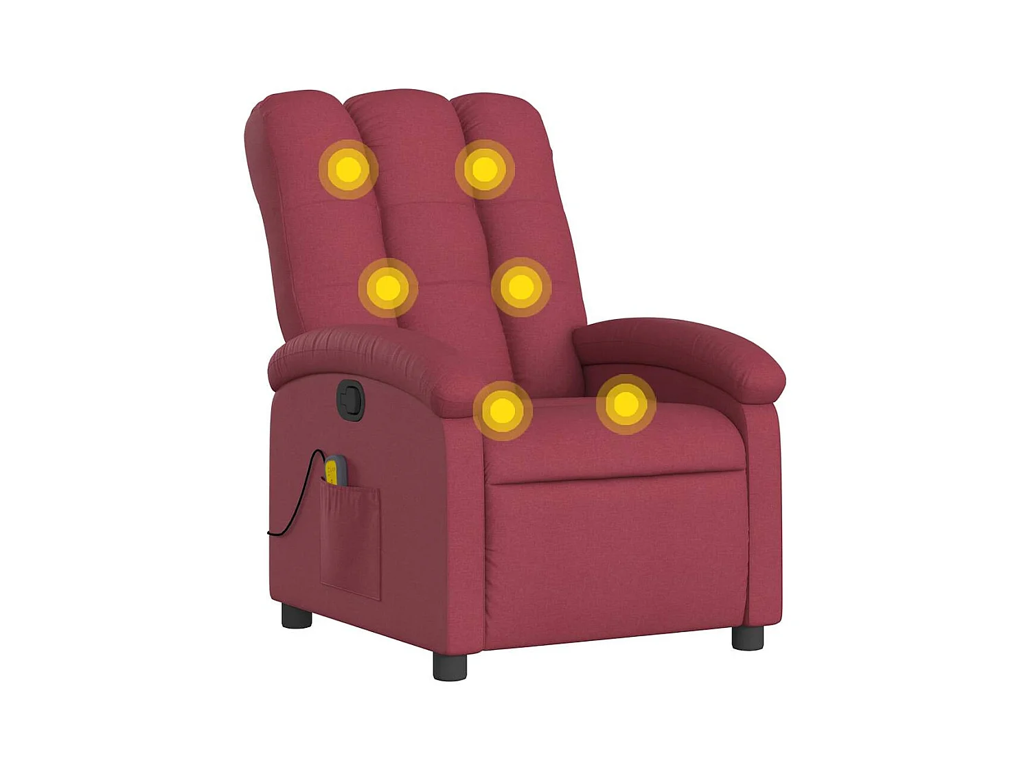 Fauteuil inclinable-Chaise de relax-Fauteuil de Massage Rouge bordeaux Tissu SHL5240