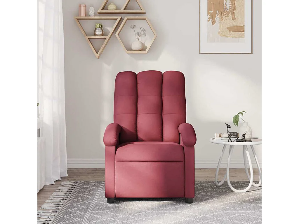 Fauteuil inclinable-Chaise de relax-Fauteuil de Massage Rouge bordeaux Tissu SHL5240
