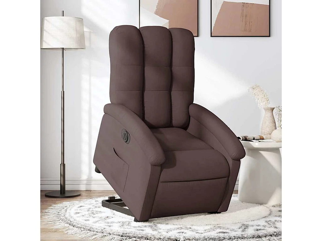 Fauteuil inclinable électrique-Chaise de relax marron foncé tissu SHL1238