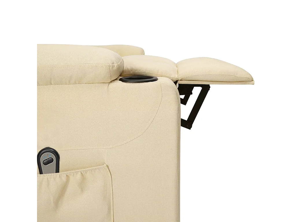 Fauteuil inclinable électrique-Chaise de relax-Fauteuil salon Crème Tissu SHL1054