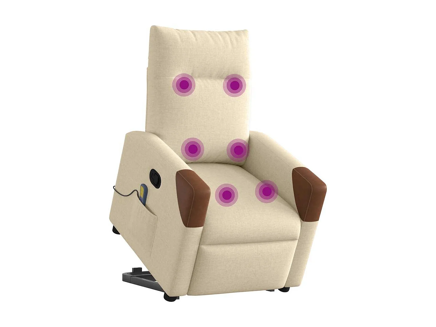 Fauteuil inclinable-Chaise de relax-Fauteuil de Massage Crème Tissu SHL5441