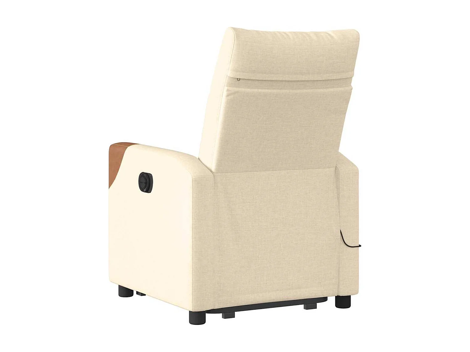 Fauteuil inclinable-Chaise de relax-Fauteuil de Massage Crème Tissu SHL5441