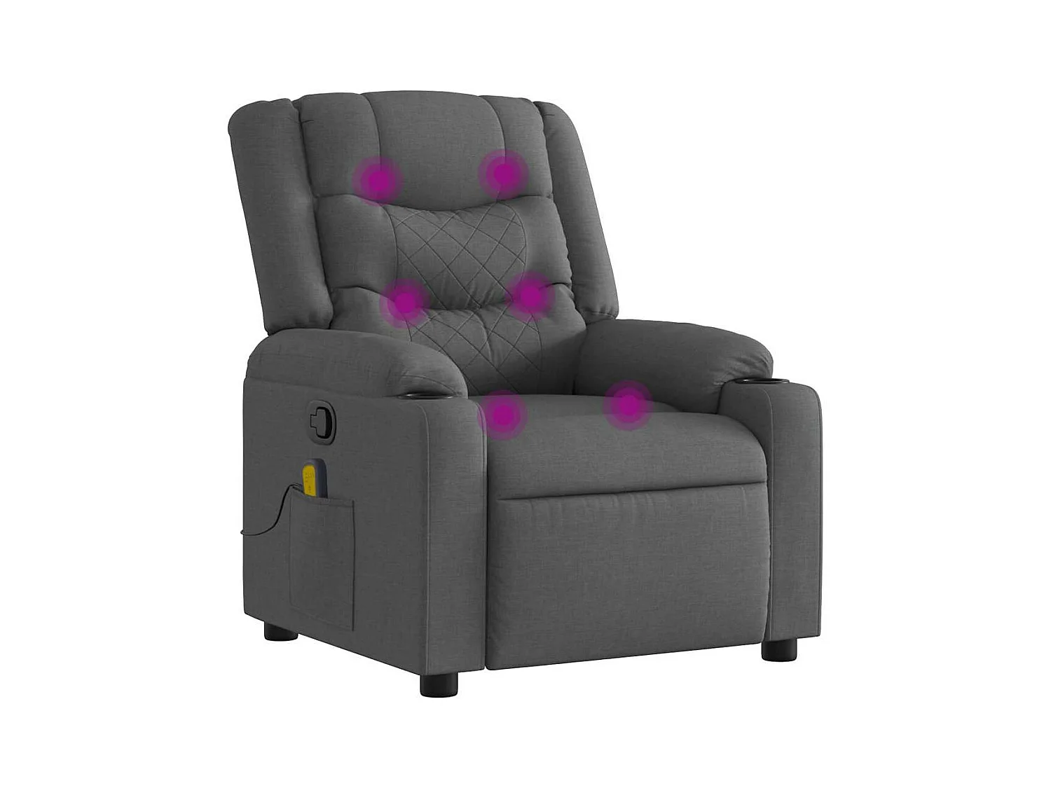 Fauteuil inclinable-Chaise de relax-Fauteuil de Massage Gris foncé Tissu SHL1956