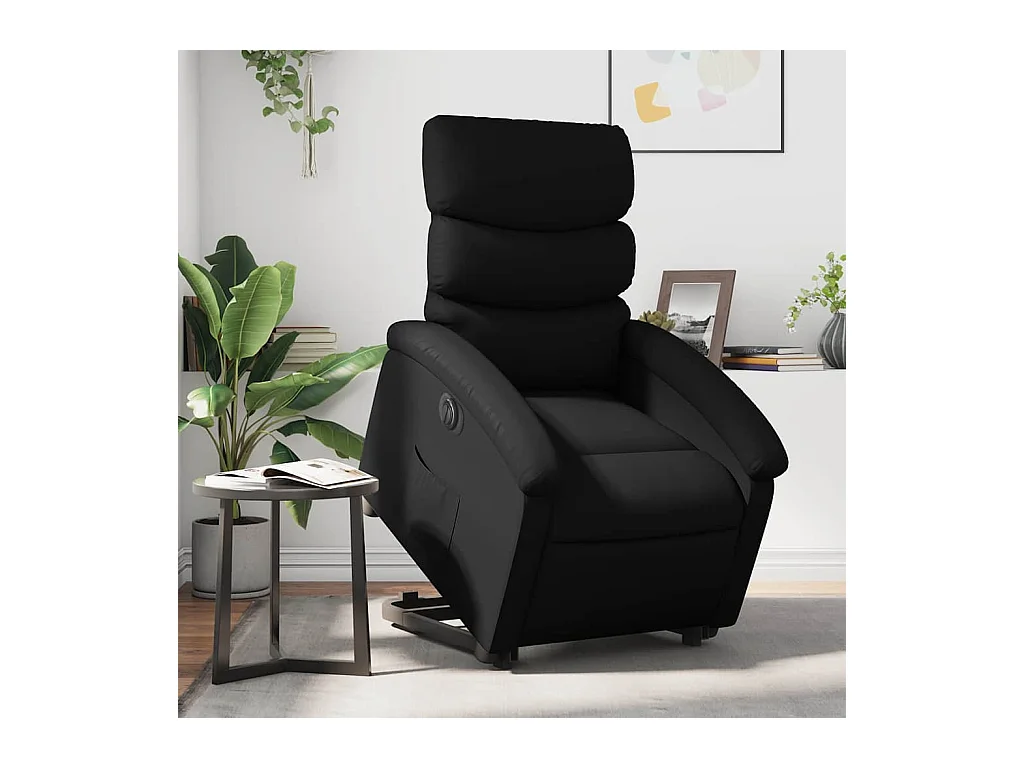 Sillón de relax | Sillón reclinable y elevable eléctrico cuero sintético negro SHL2795
