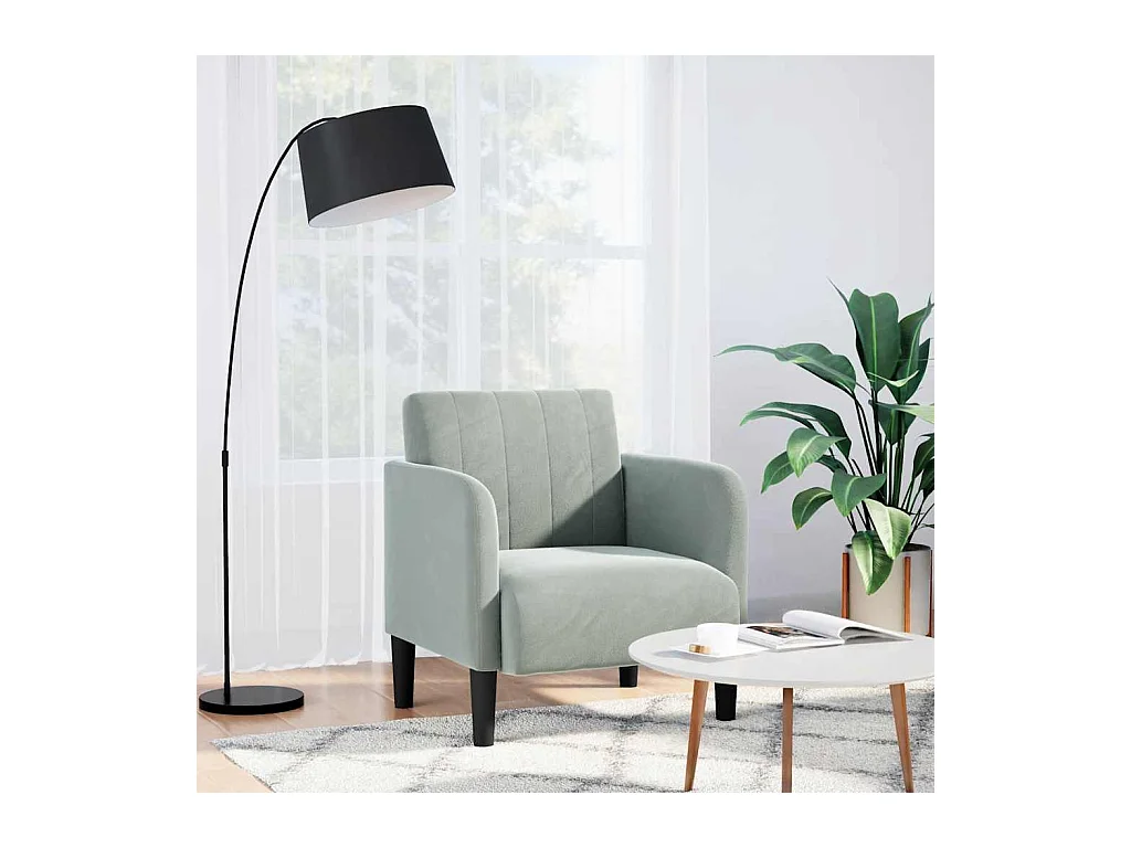 Sillón de relax con reposabrazos Terciopelo Gris Claro 54 cm SHL2692