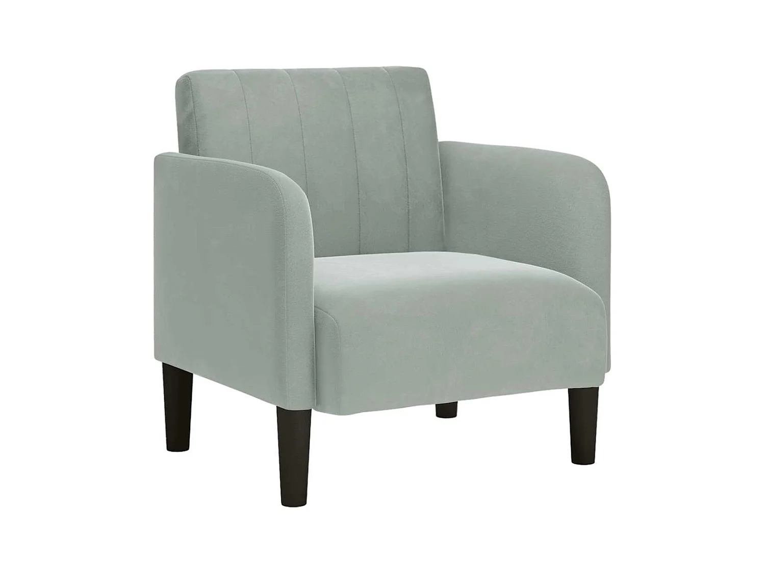 Fauteuil Salon-Chaise de relax avec accoudoirs gris clair 54 cm velours SHL5471