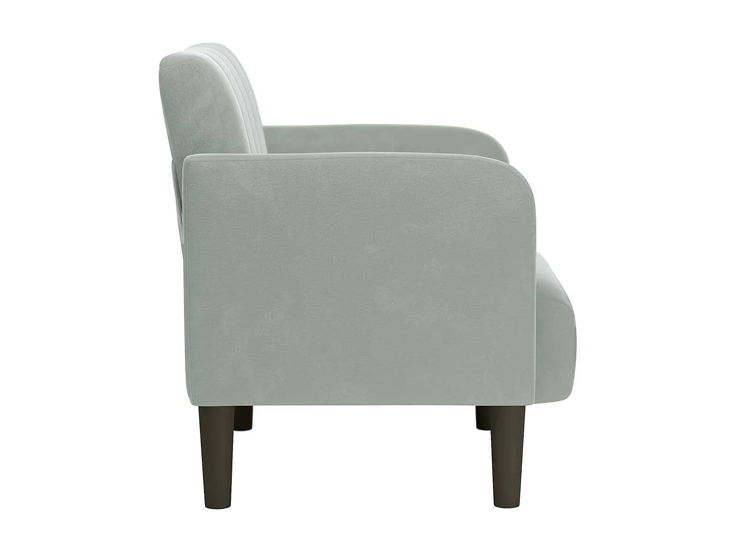 Fauteuil Salon-Chaise de relax avec accoudoirs gris clair 54 cm velours SHL5471