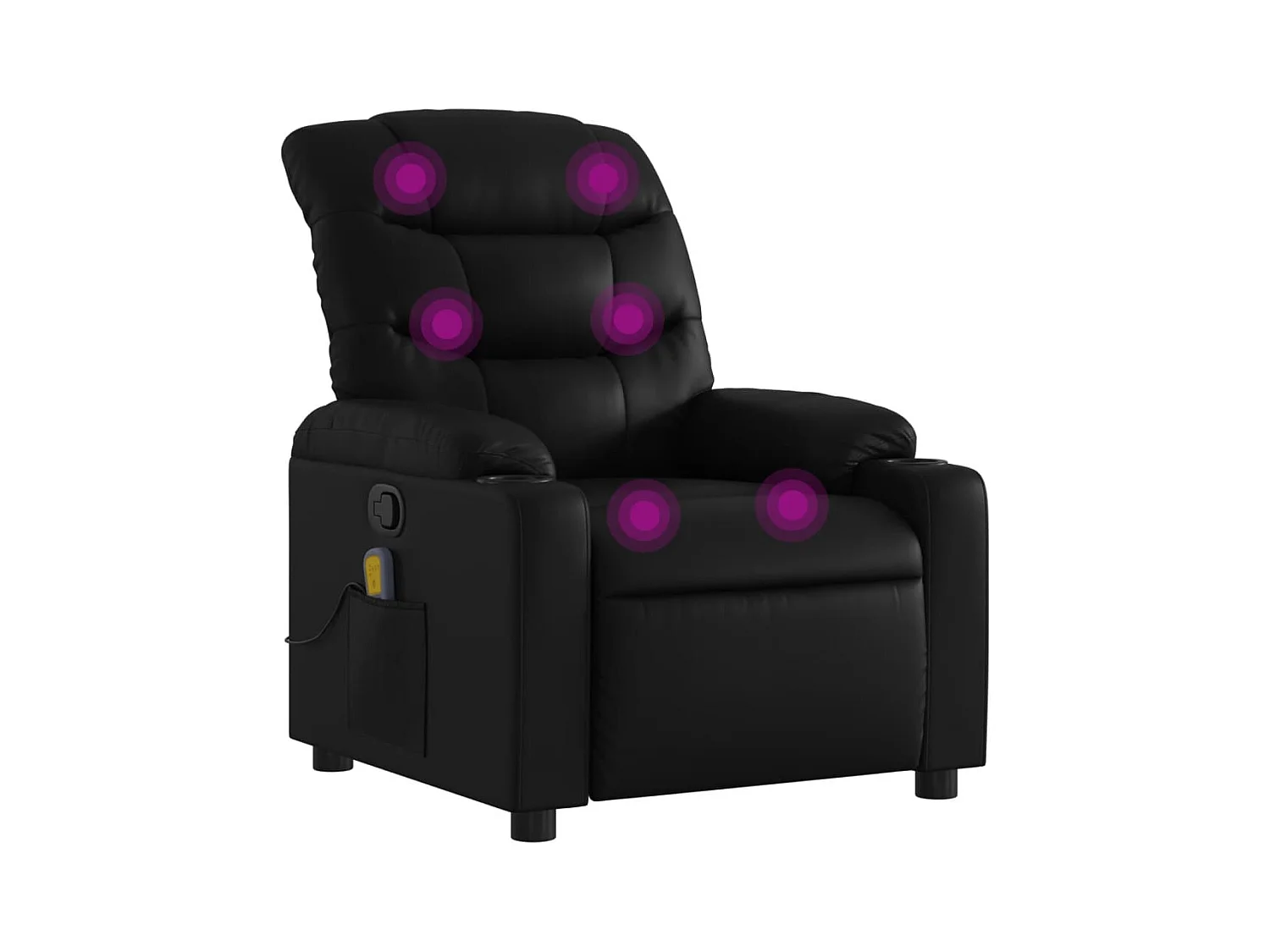 Fauteuil inclinable-Chaise de relax-Fauteuil de Massage noir similicuir SHL4428