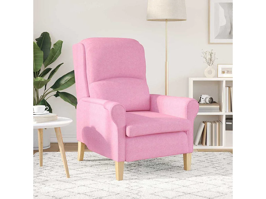 Fauteuil de Salon-Chaise de relax Rose 76x94x102 cm tissu SHL1076