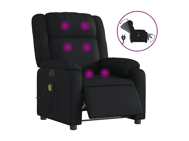 Massagesessel Elektrisch | Relaxsessel indoor Schwarz Kunstleder SHL4360