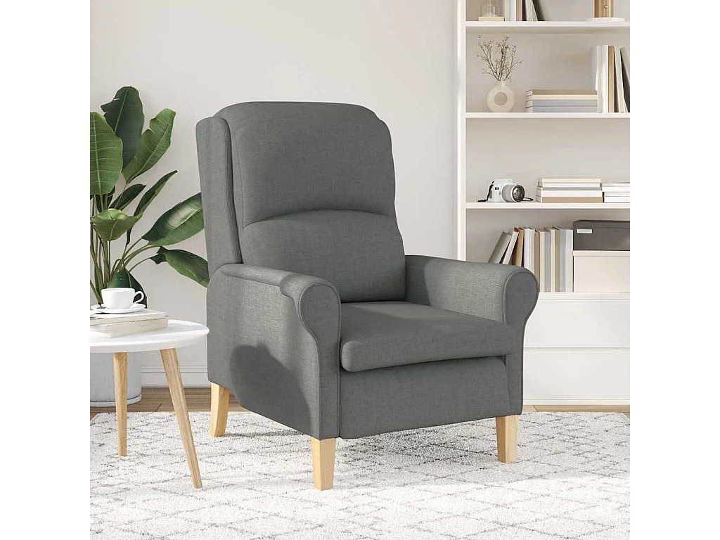 Fauteuil de Salon-Chaise de relax Gris foncé 76x94x102 cm tissu SHL922