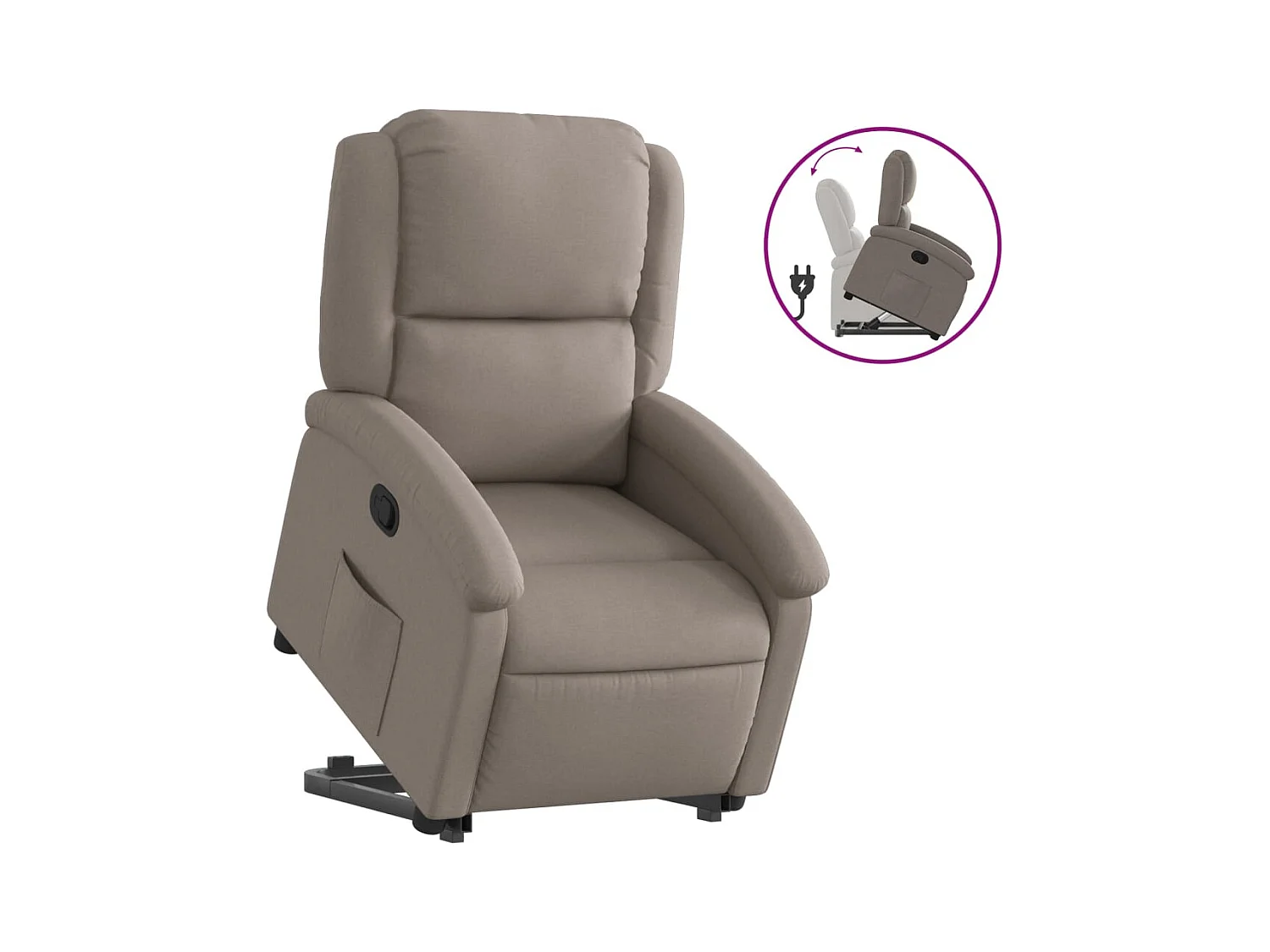 Fauteuil inclinable-Chaise de relax-Fauteuil salon taupe tissu SHL3490