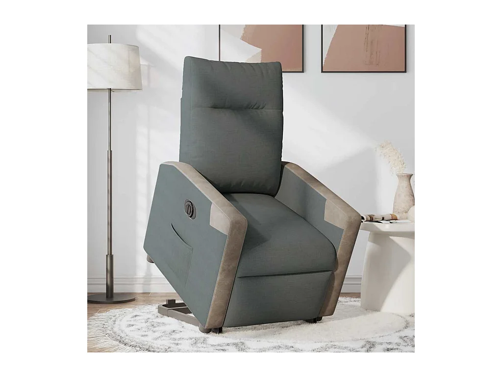 Fauteuil inclinable électrique-Chaise de relax-Fauteuil TV gris foncé tissu SHL4529