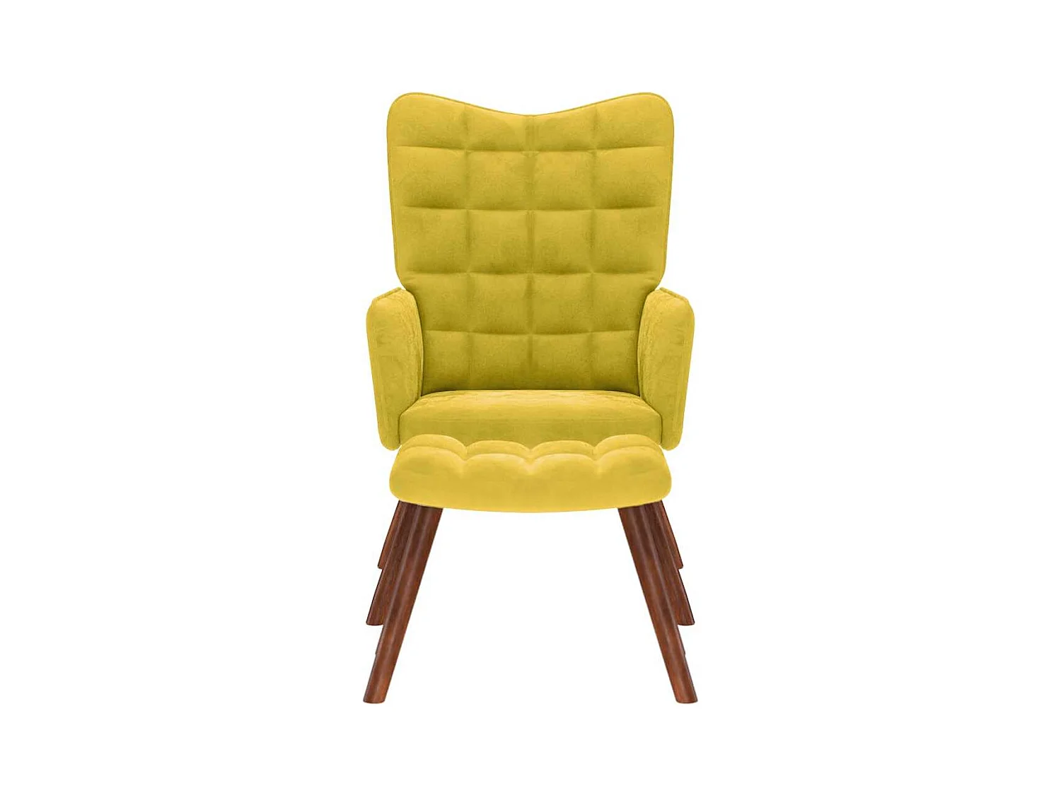 Sillón de relax | Sillón relajante con taburete de terciopelo amarillo SHL9960