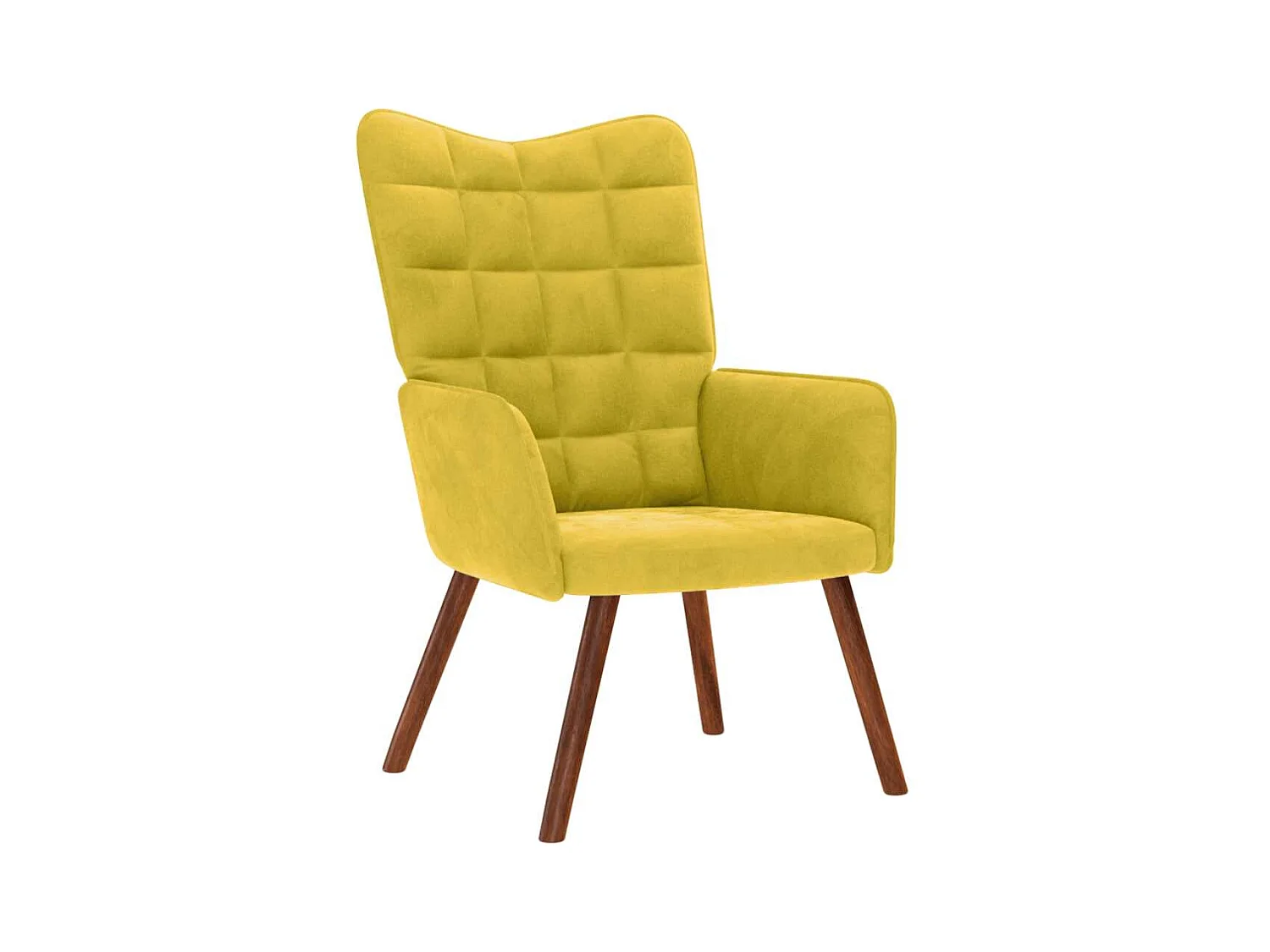 Sillón de relax | Sillón relajante con taburete de terciopelo amarillo SHL9960