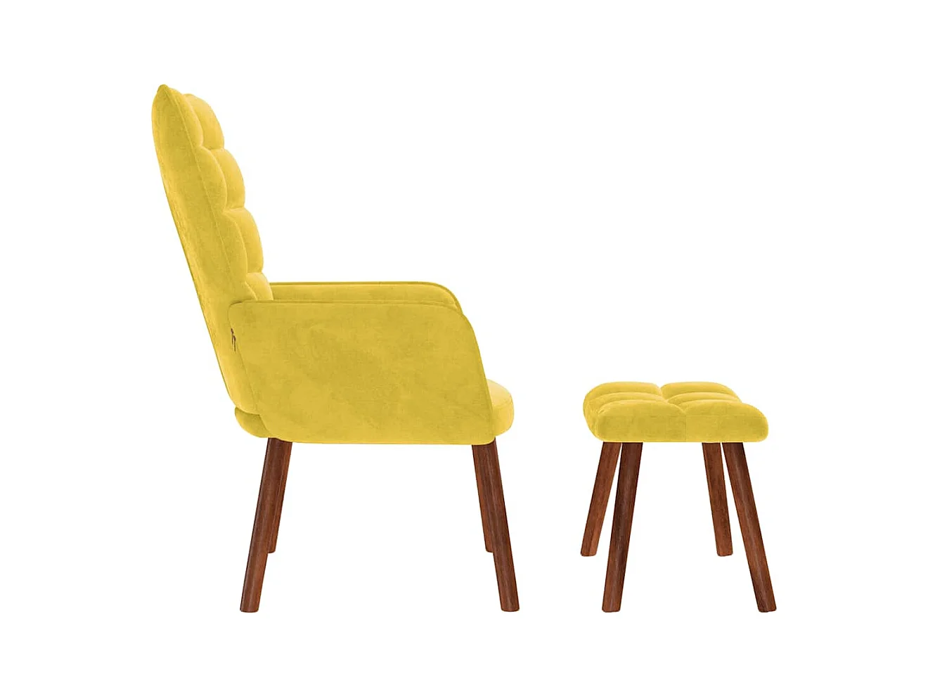Sillón de relax | Sillón relajante con taburete de terciopelo amarillo SHL9960