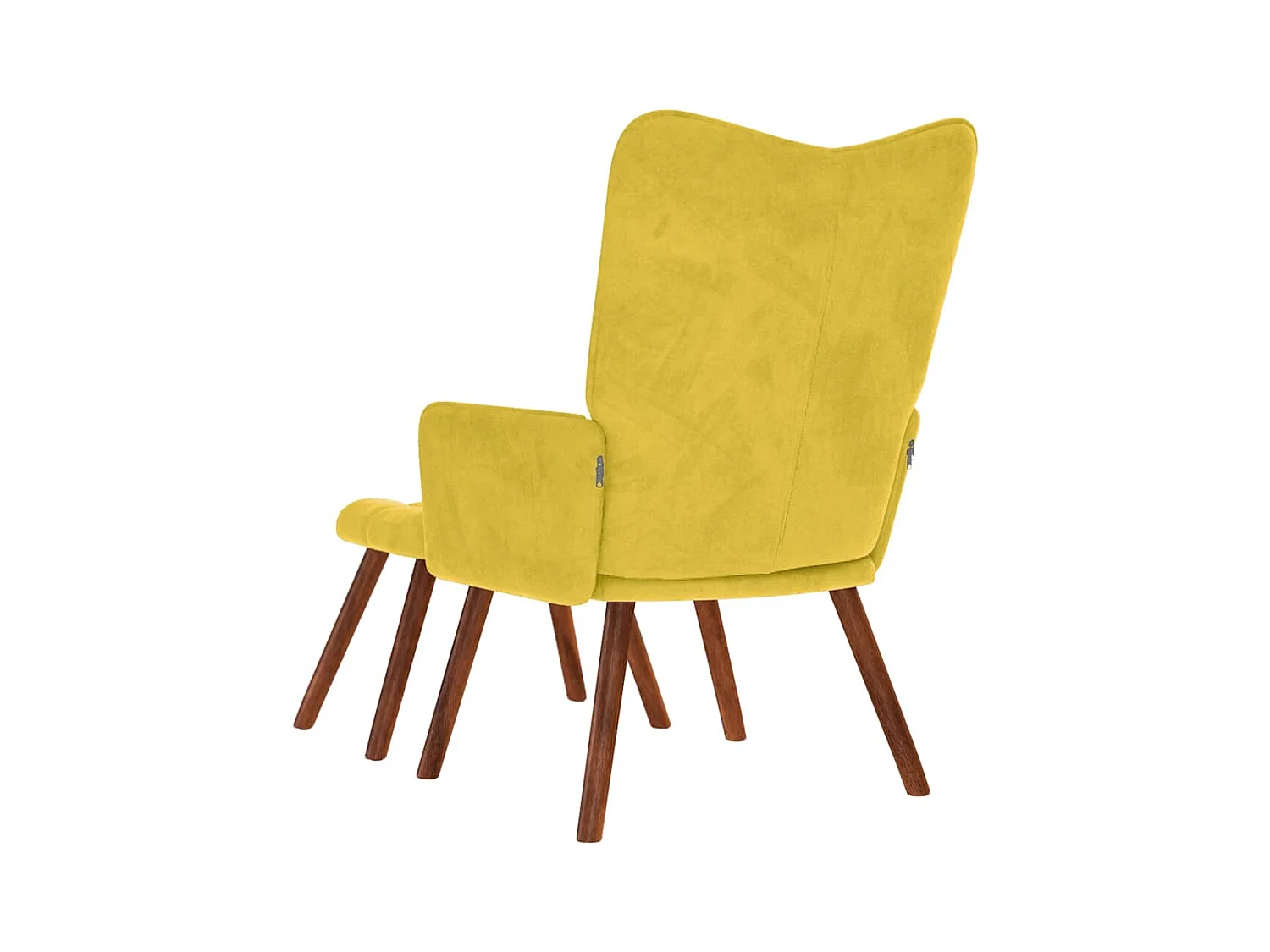 Sillón de relax | Sillón relajante con taburete de terciopelo amarillo SHL9960