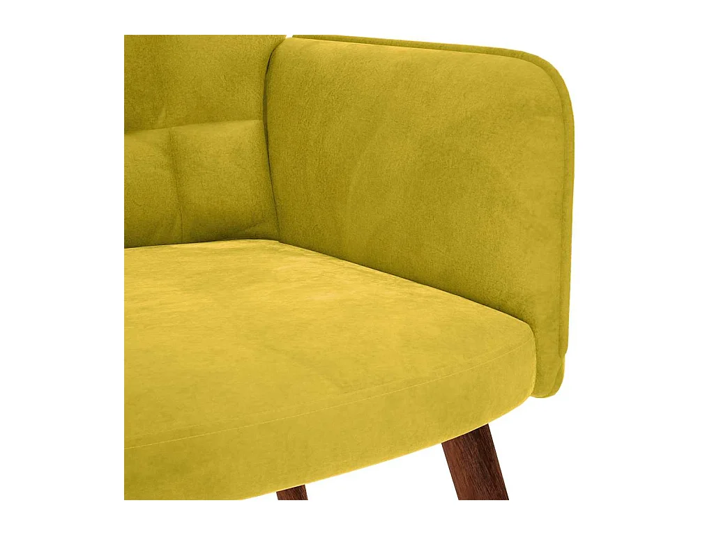 Sillón de relax | Sillón relajante con taburete de terciopelo amarillo SHL9960