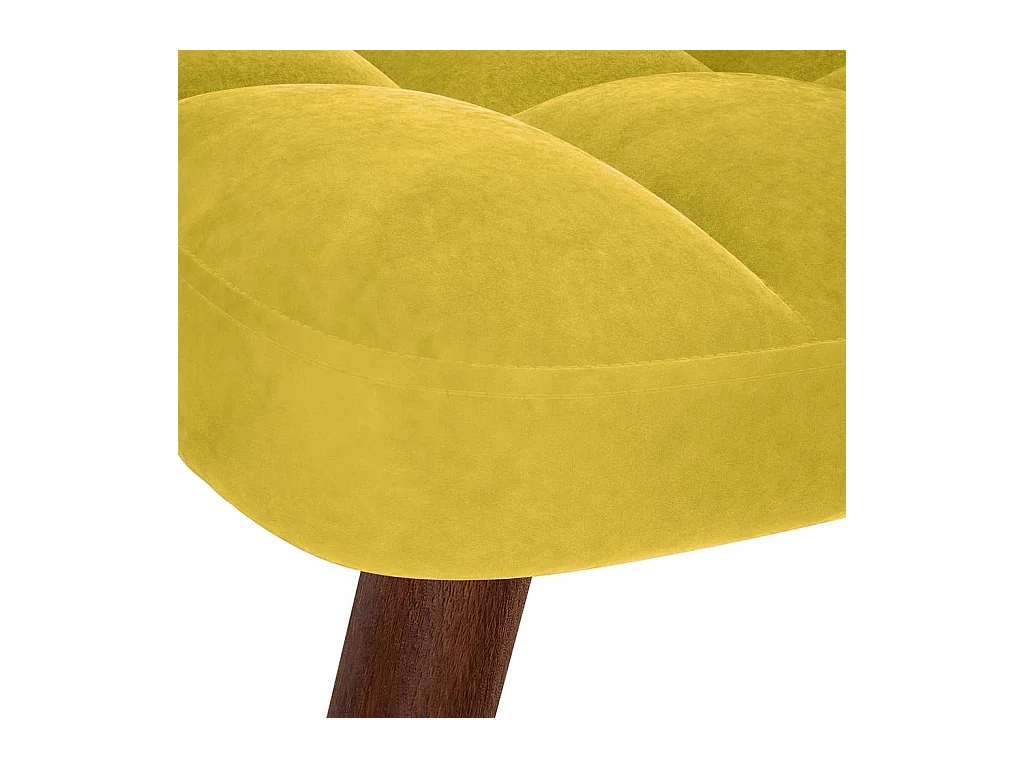 Sillón de relax | Sillón relajante con taburete de terciopelo amarillo SHL9960