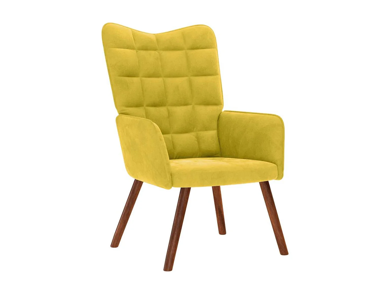 Relaxsessel mit Hocker | Lounge Sessel Gelber Samt SHL5764