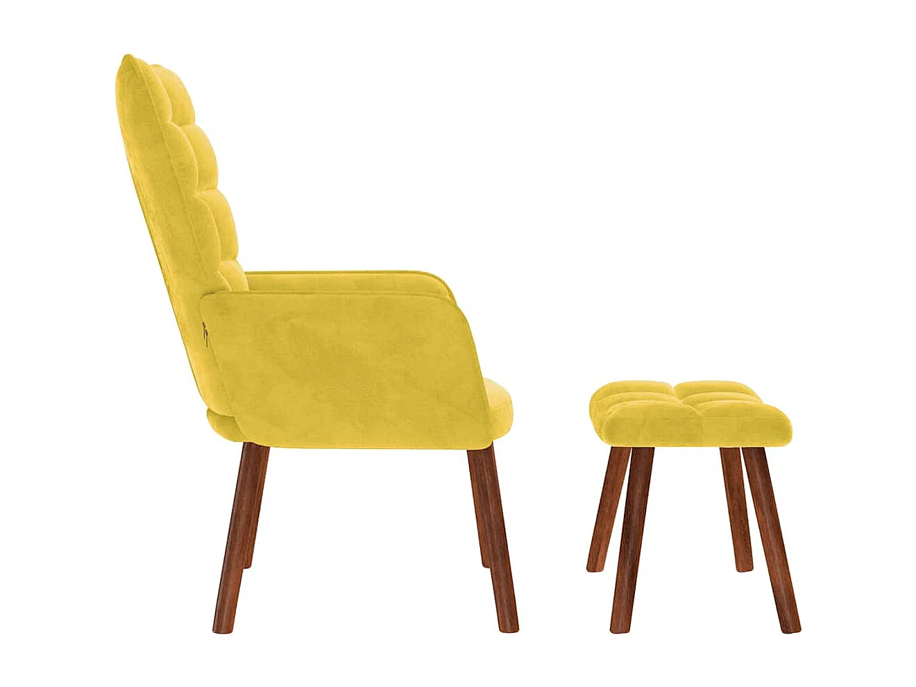 Relaxsessel mit Hocker | Lounge Sessel Gelber Samt SHL5764