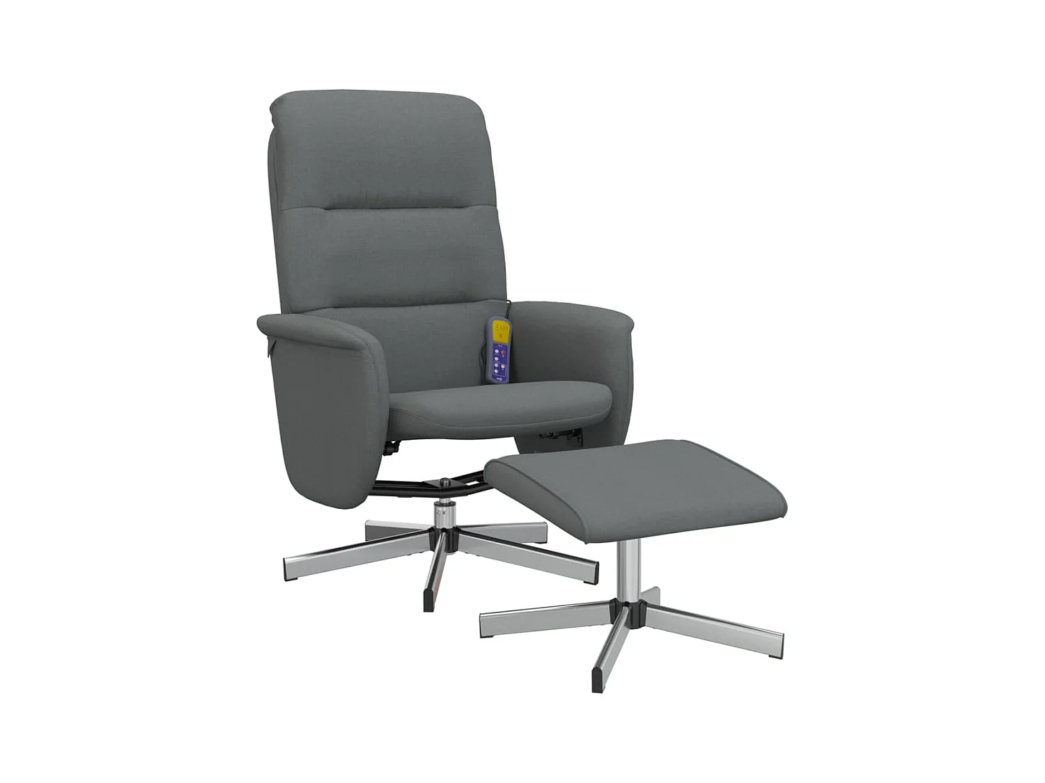 Sillón de relax | Sillón reclinable de masaje con reposapiés tela gris oscuro SHL9799