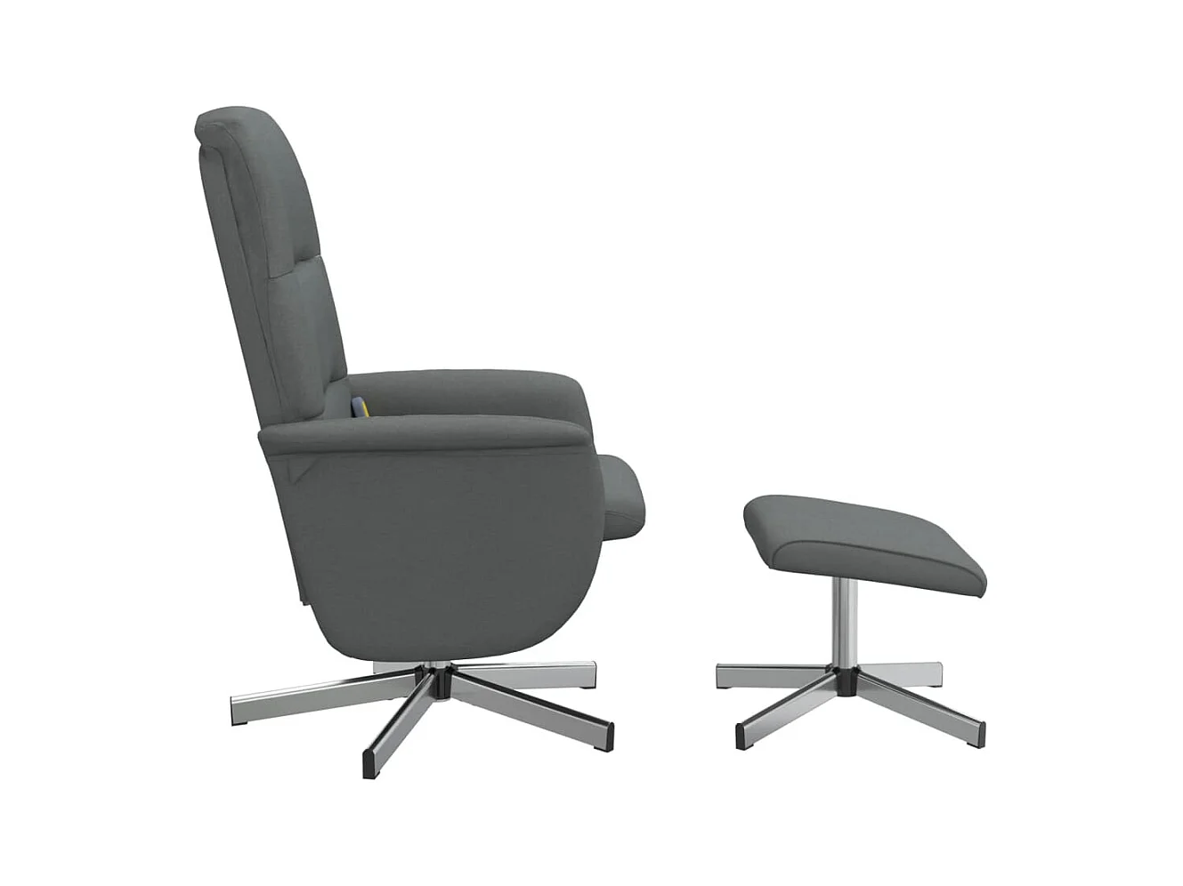 Sillón de relax | Sillón reclinable de masaje con reposapiés tela gris oscuro SHL9799