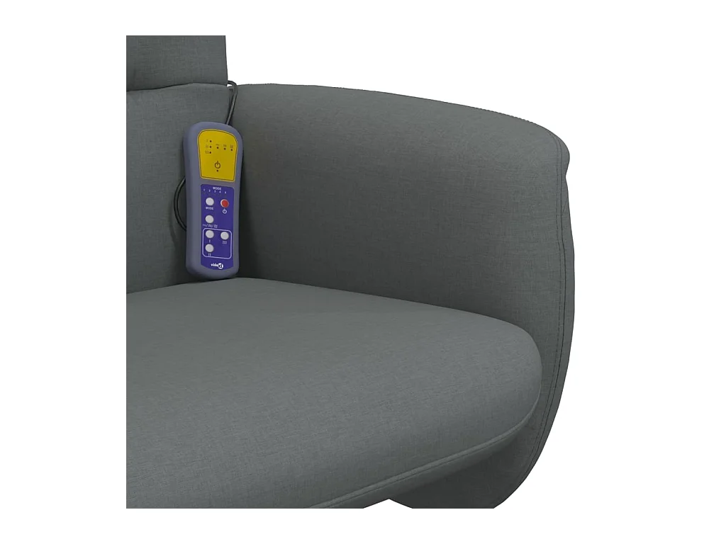 Sillón de relax | Sillón reclinable de masaje con reposapiés tela gris oscuro SHL9799