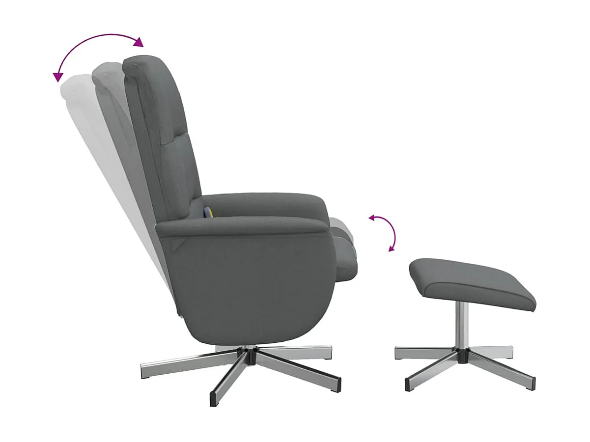 Bürostuhl-Massagesessel mit Fußhocker Dunkelgrau Stoff SHL6202