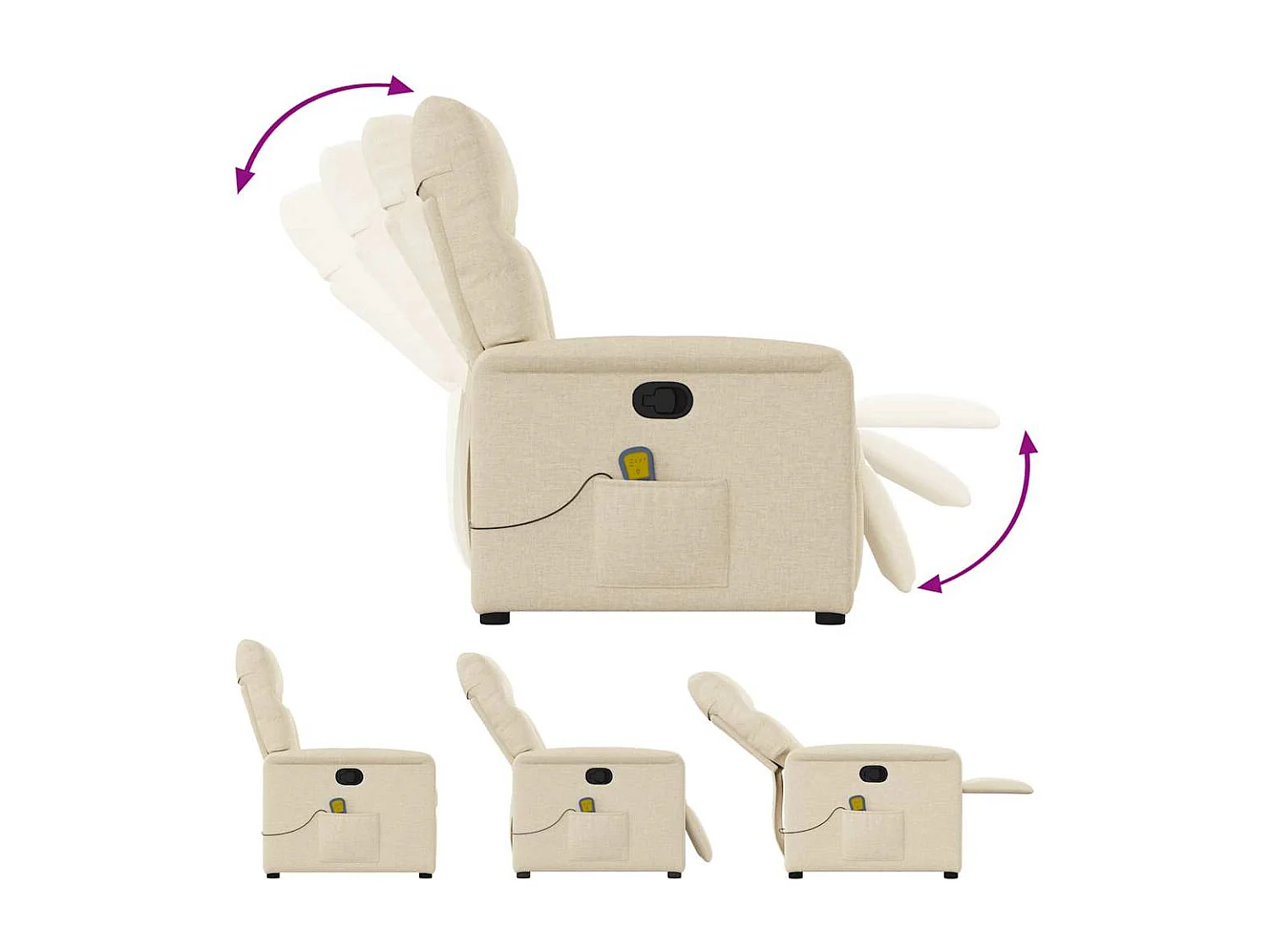 Sillón de salón | Silla | Sillón de masaje reclinable de tela crema SHL4709