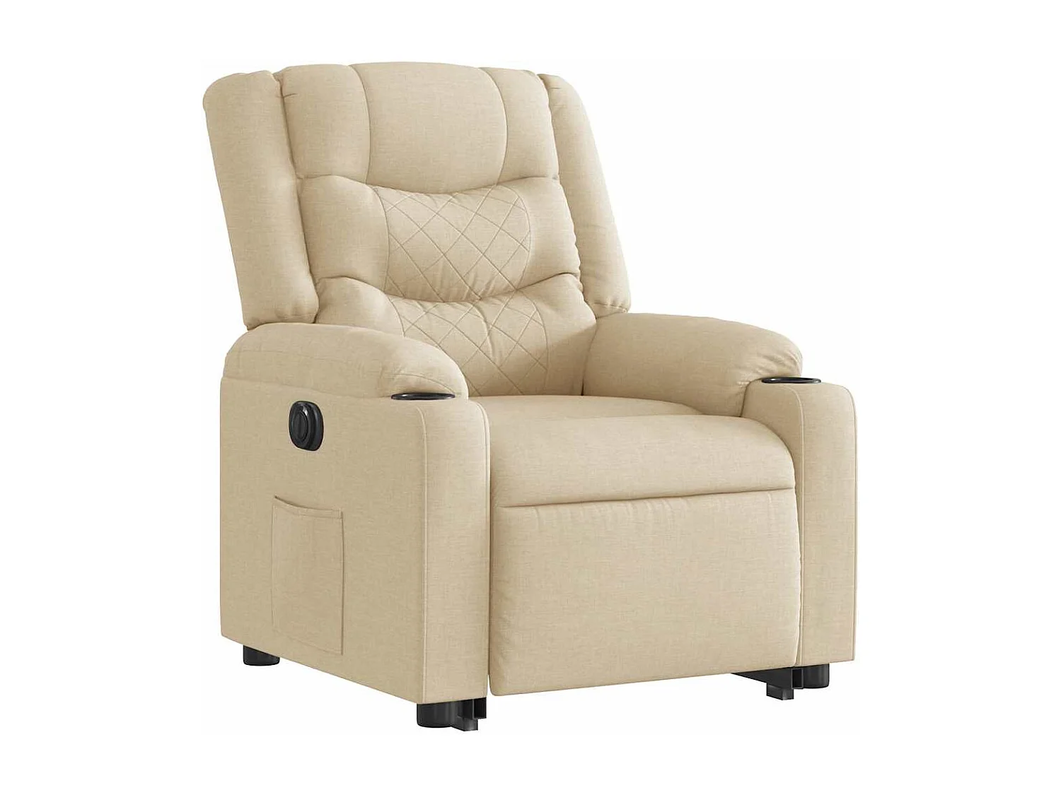 Relaxsessel mit Aufstehhilfe Elektrisch | Lounge Sessel indoor Creme Stoff SHL94801