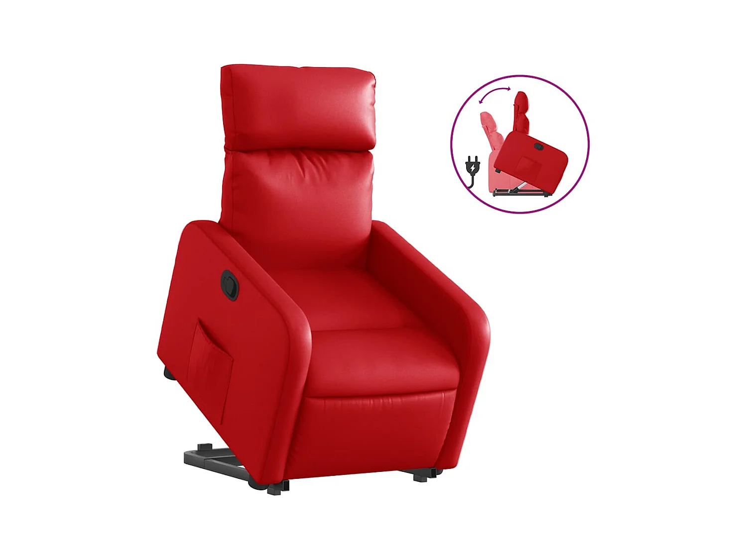 Fauteuil inclinable-Chaise de relax-Fauteuil TV Rouge Similicuir SHL1125