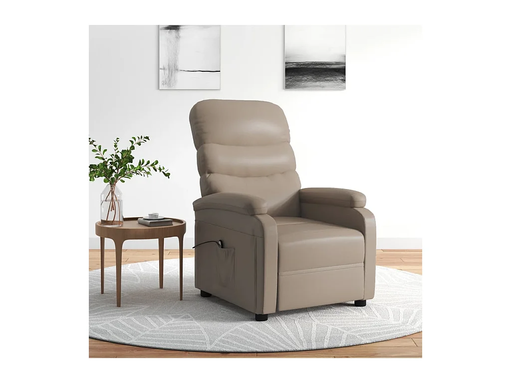 Sillón de relax | Sillón reclinable eléctrico de cuero sintético color capuchino SHL4765