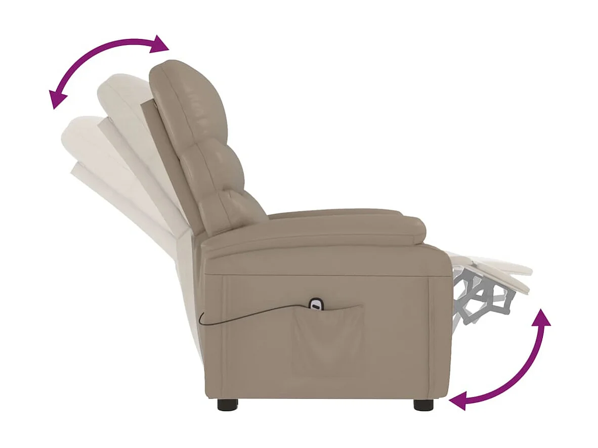 Sillón de relax | Sillón reclinable eléctrico de cuero sintético color capuchino SHL4765