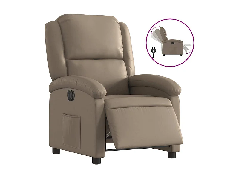 Sillón de relax | Sillón reclinable eléctrico de cuero sintético color capuchino SHL4816