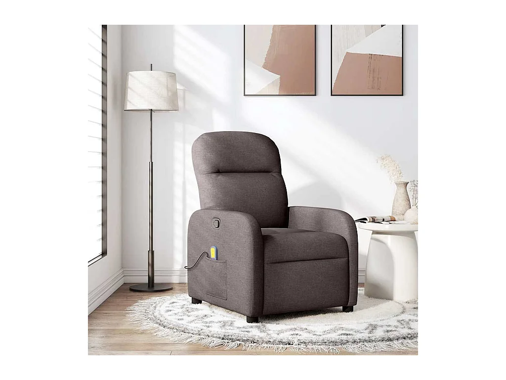 Poltrona de massagens reclinável tecido castanho-escuro SHL203397