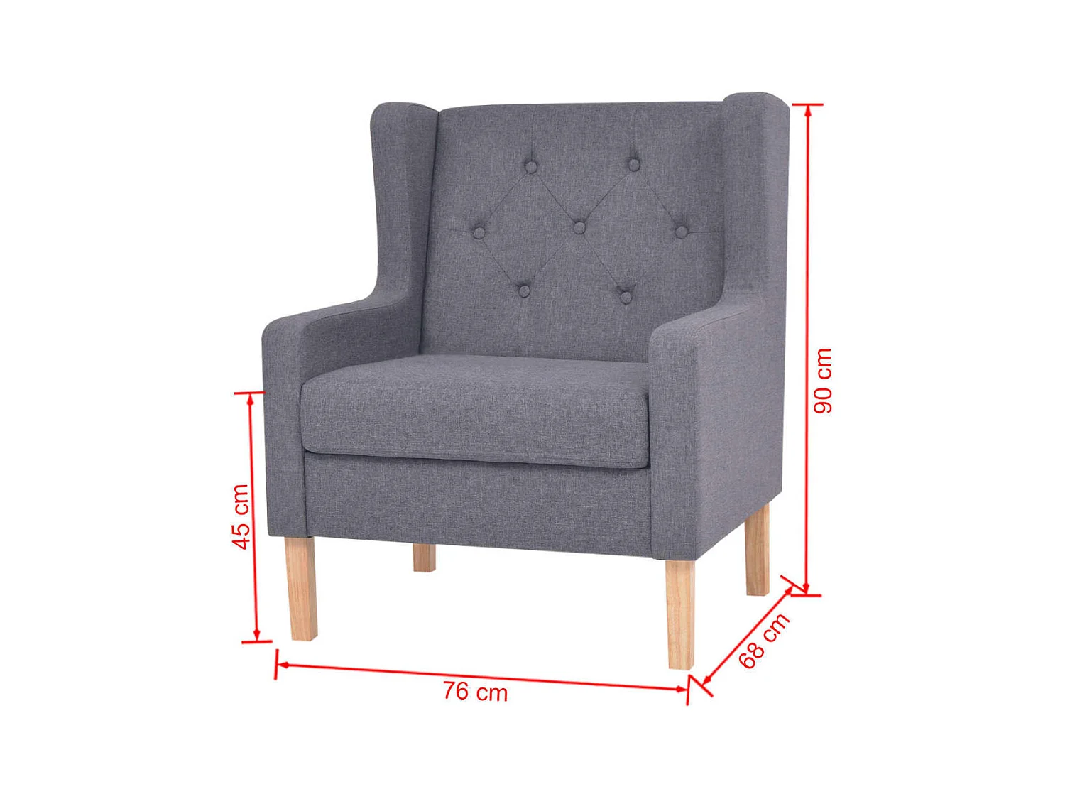 Sillón de salón | Silla de relax | Sillón de tela gris SHL8404