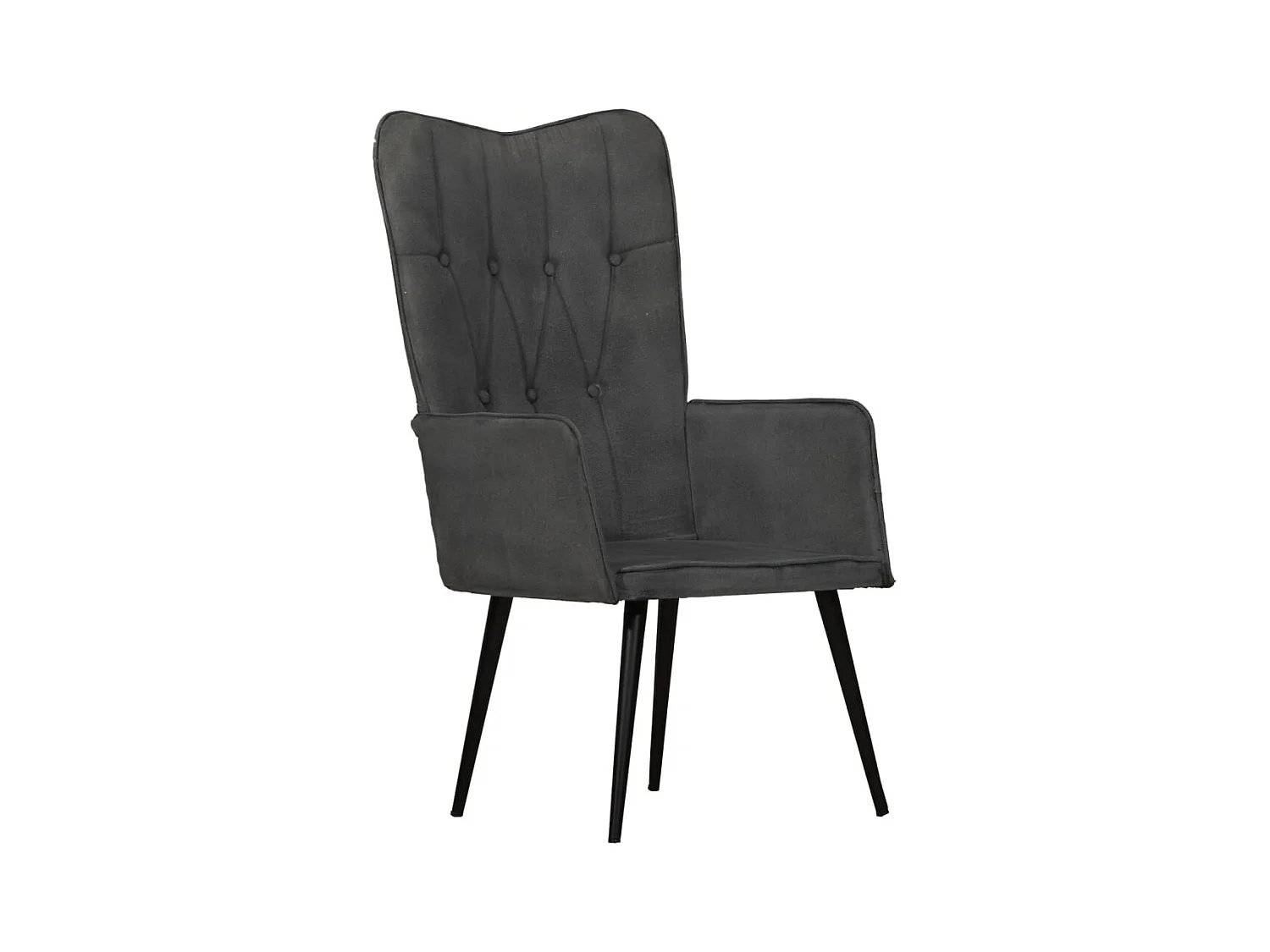 Sillón de salón | Silla | Sillón orejero de lona negro SHL5613