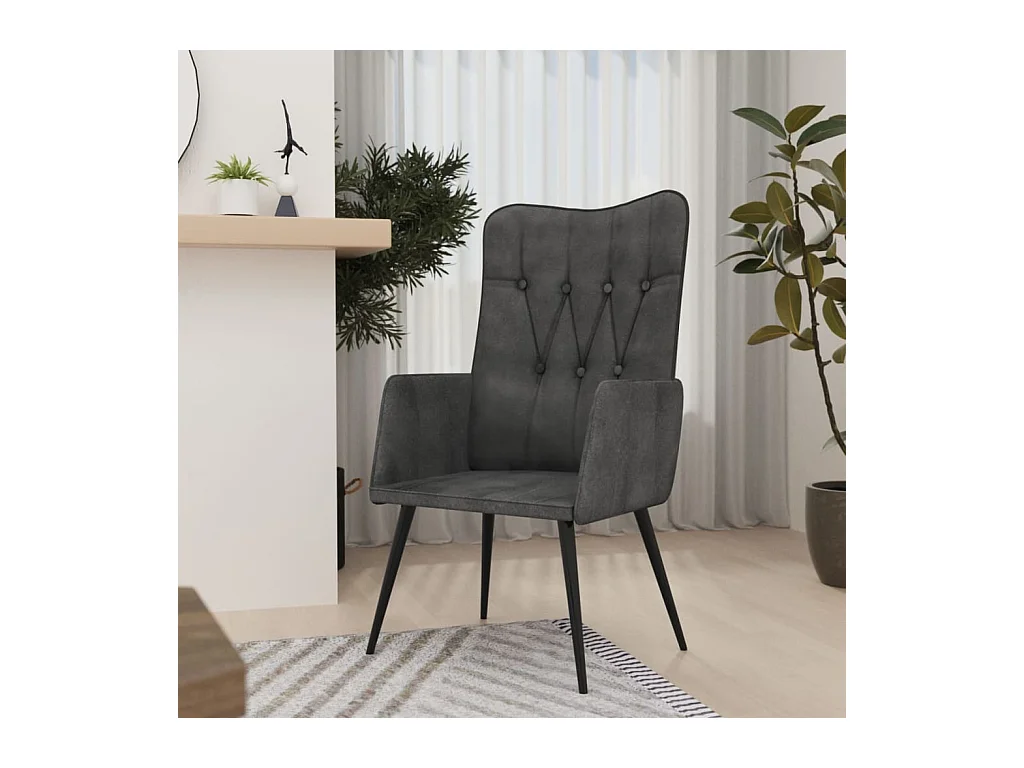 Sillón de salón | Silla | Sillón orejero de lona negro SHL5613