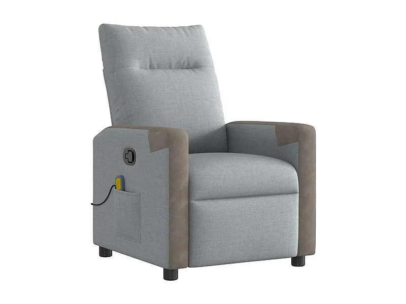 Sillón de relax | Sillón reclinable de masaje de tela gris claro SHL8612