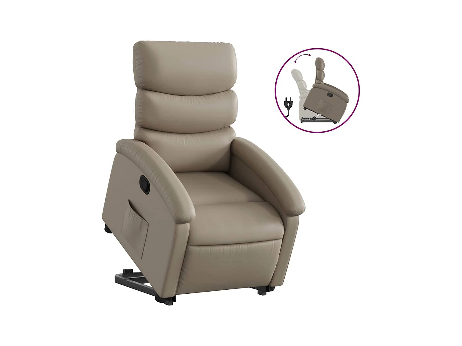 Fauteuil inclinable-Chaise de relax-Fauteuil salon Cappuccino Similicuir SHL3258