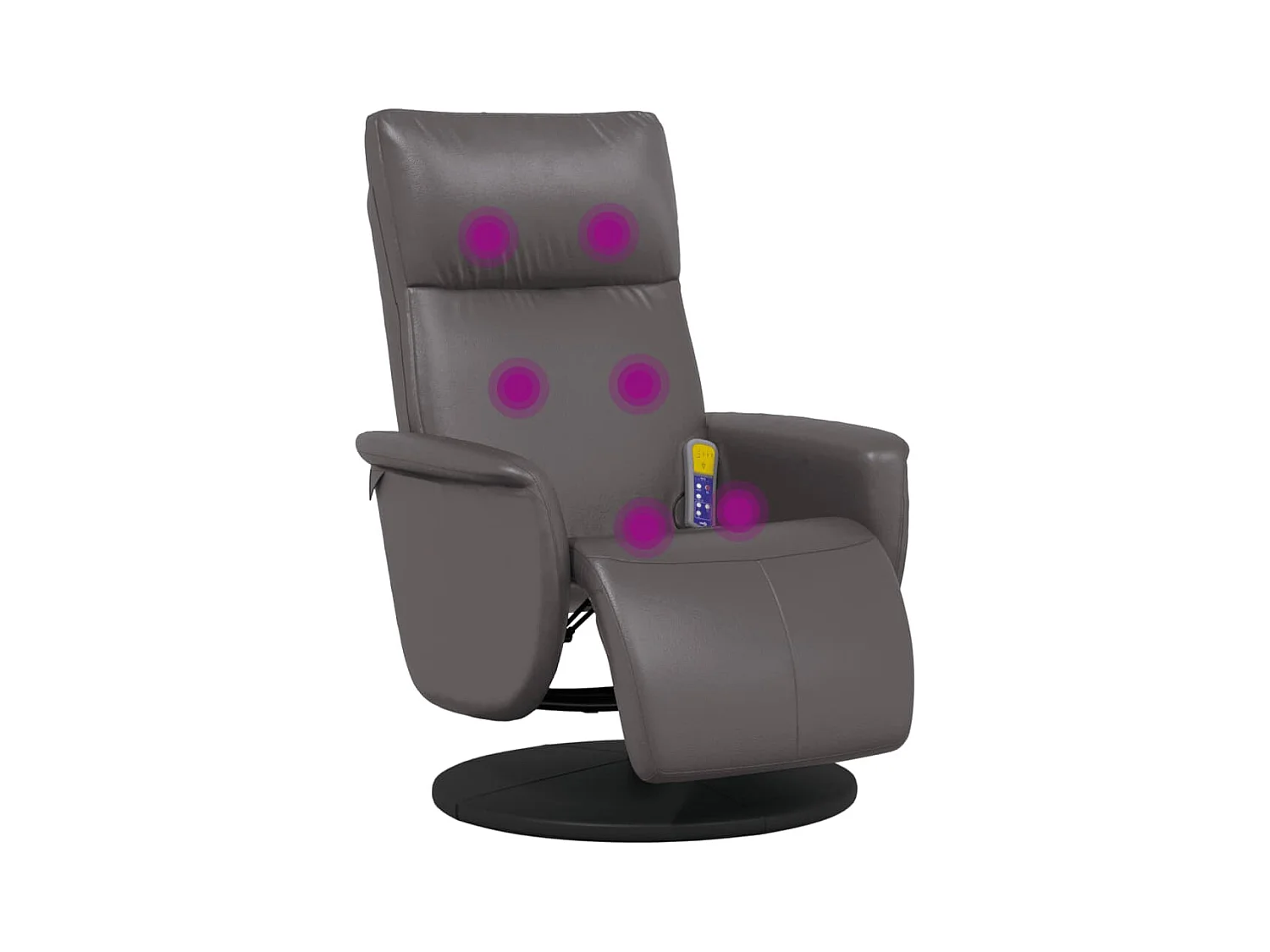 Sillón de relax | Sillón reclinable de masaje con reposapiés cuero sintético gris SHL2880