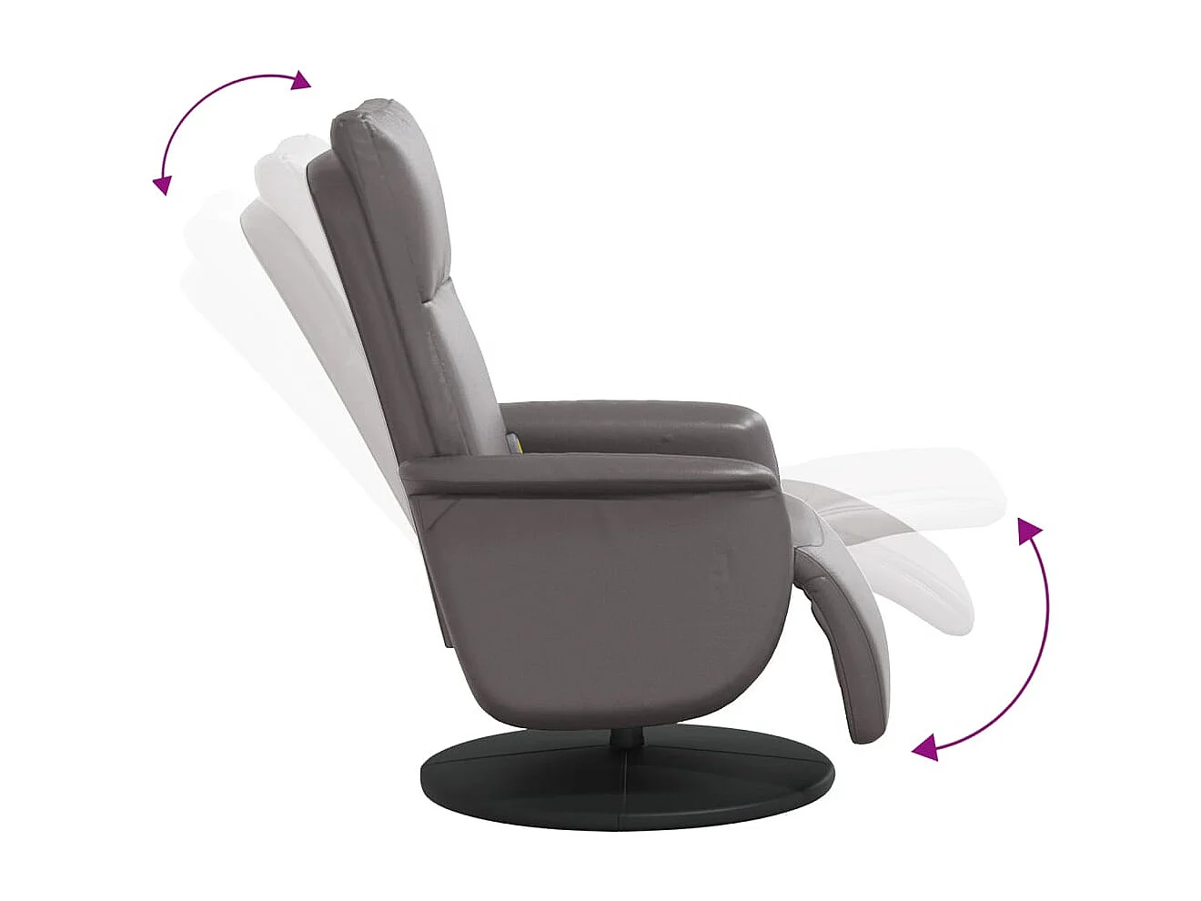 Sillón de relax | Sillón reclinable de masaje con reposapiés cuero sintético gris SHL2880