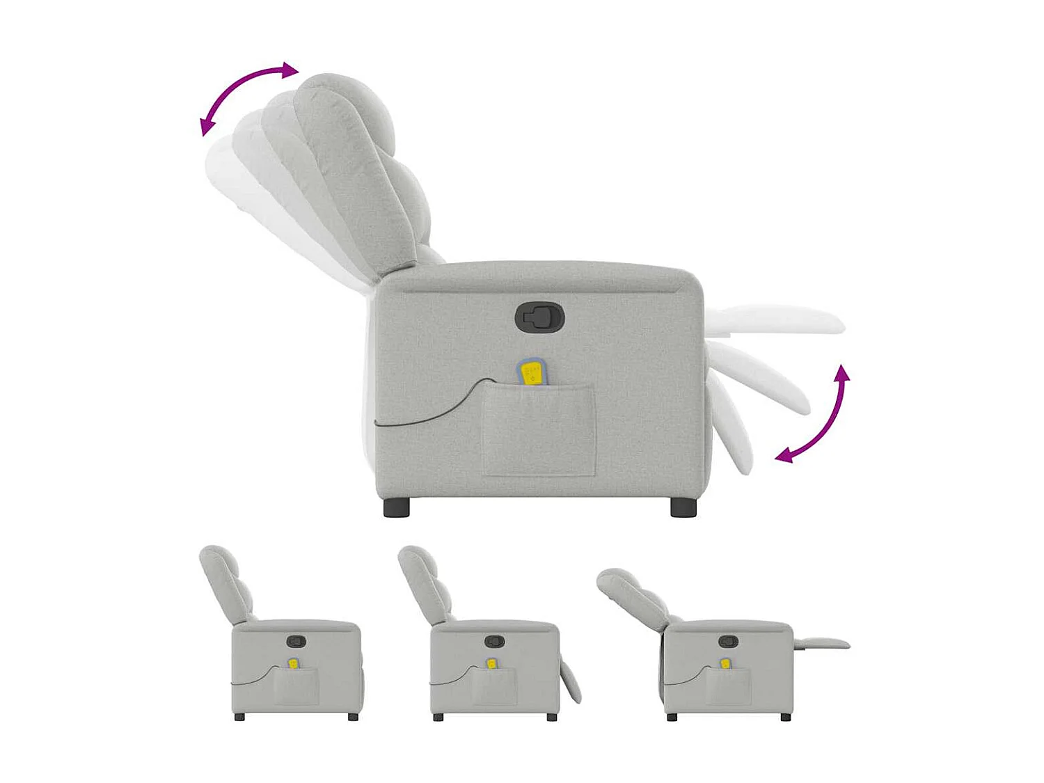 Cadeira de massagem reclinável tecido cinzento SHL291713