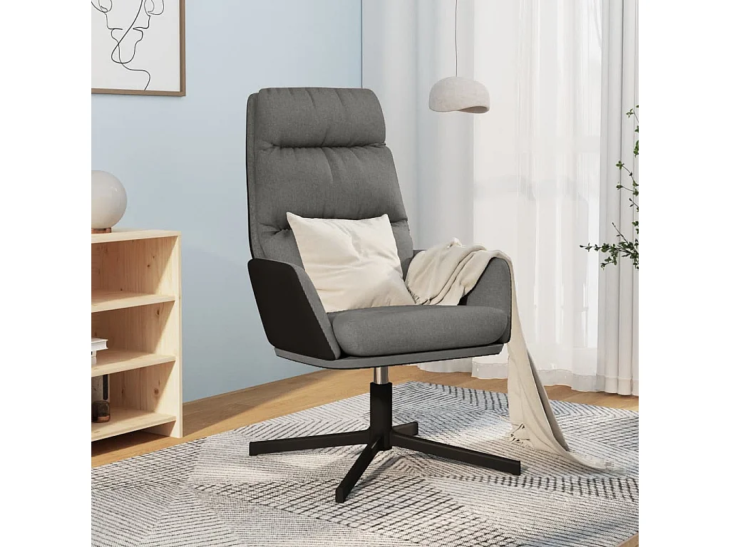 Relaxstoel | Fauteuil | Bureaustoel stof lichtgrijs