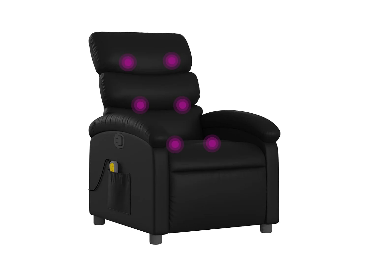 Fauteuil inclinable-Chaise de relax-Fauteuil de Massage noir similicuir SHL5309