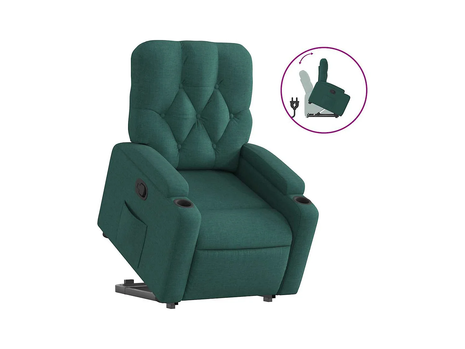 Fauteuil inclinable-Chaise de relax-Fauteuil salon vert foncé tissu SHL5276