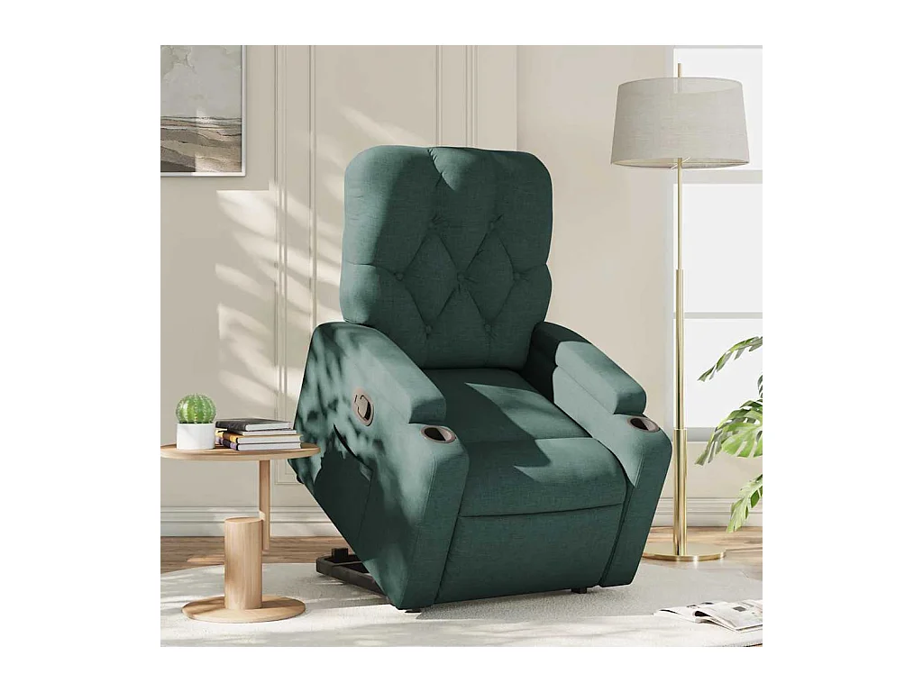 Fauteuil inclinable-Chaise de relax-Fauteuil salon vert foncé tissu SHL5276