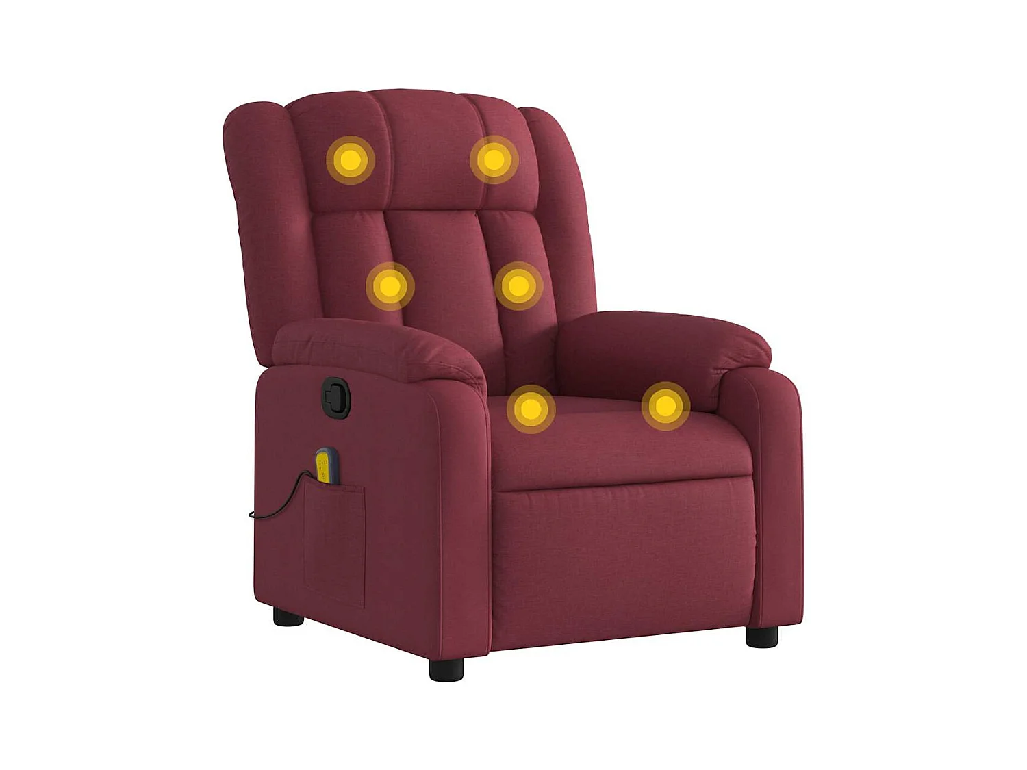 Fauteuil inclinable-Chaise de relax-Fauteuil de Massage Rouge bordeaux Tissu SHL2205